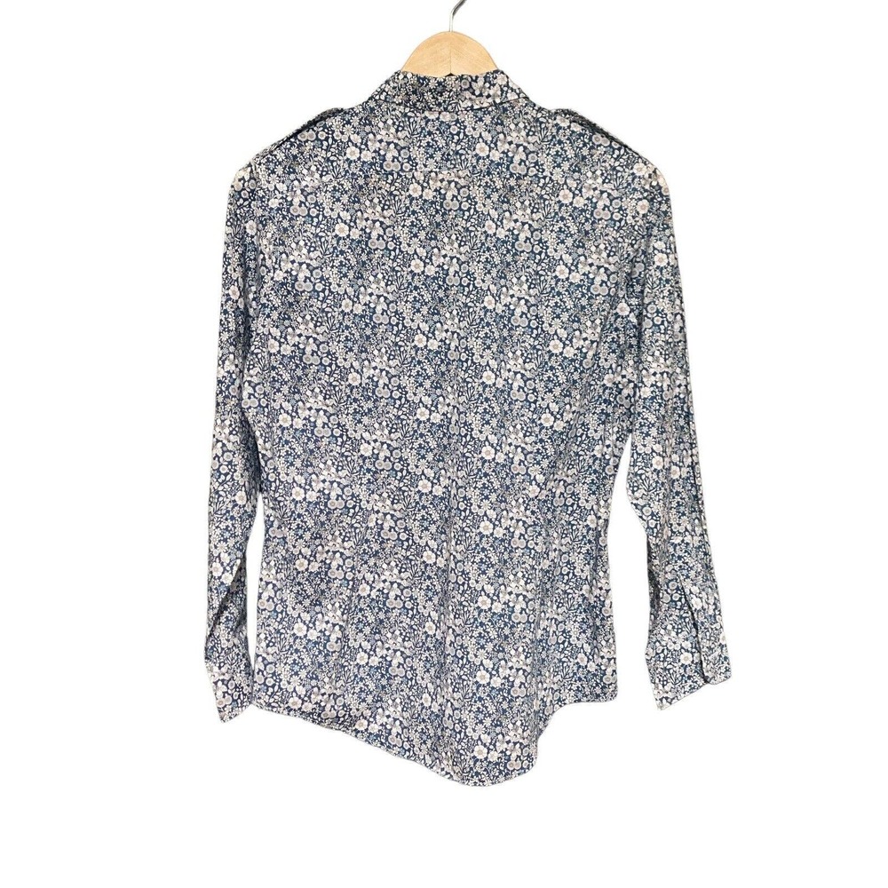 ANN MASHBURN Blue Floral Button Down Shirt - Picture 2 of 9